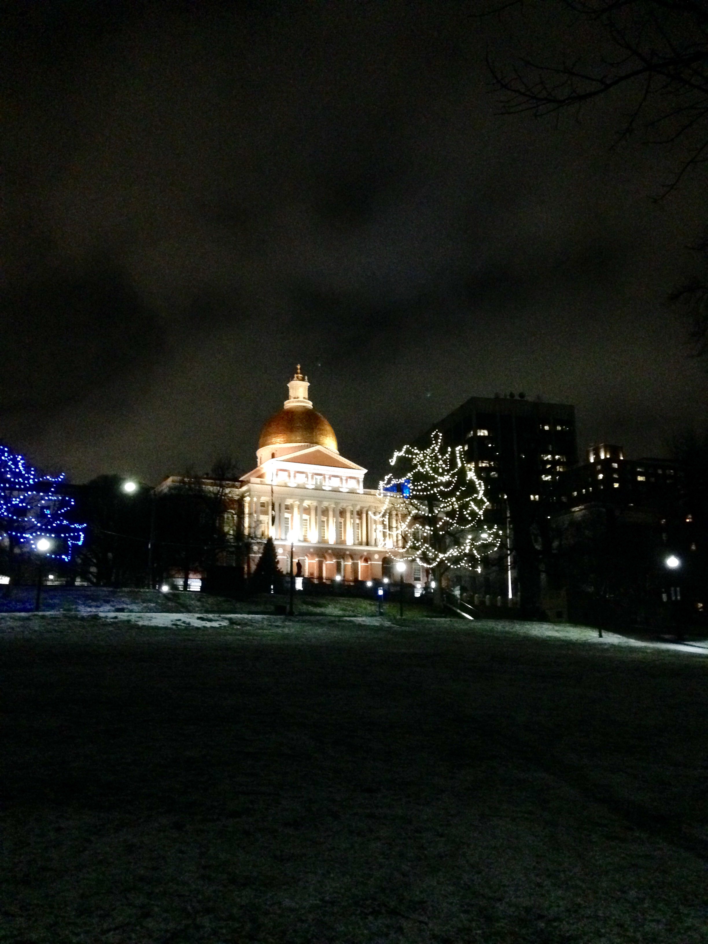 Massachusetts State House at Night
